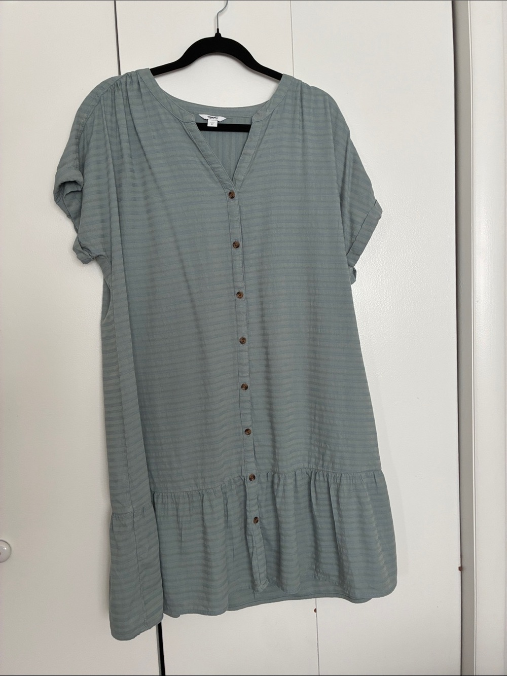Sonoma Sage Green Button-Front Maxi Dress